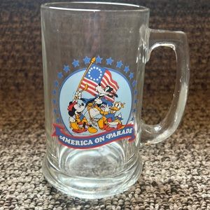 Vintage Disney “America On Parade” Glass Stein - great condition
